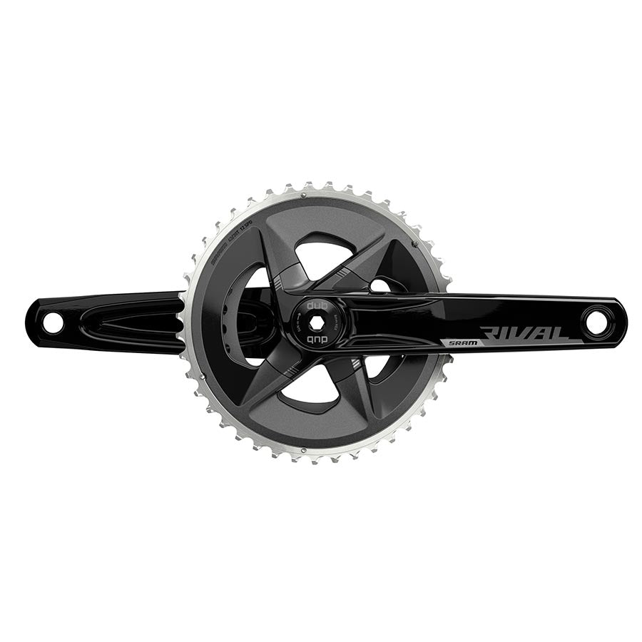 Cranksets and Arms SRAM SRAM Rival AXS Wide Crankset - 175mm 12-Speed 43/30t 94 BCD DUB Spindle Interface BLK D1 Dark Slate Gray