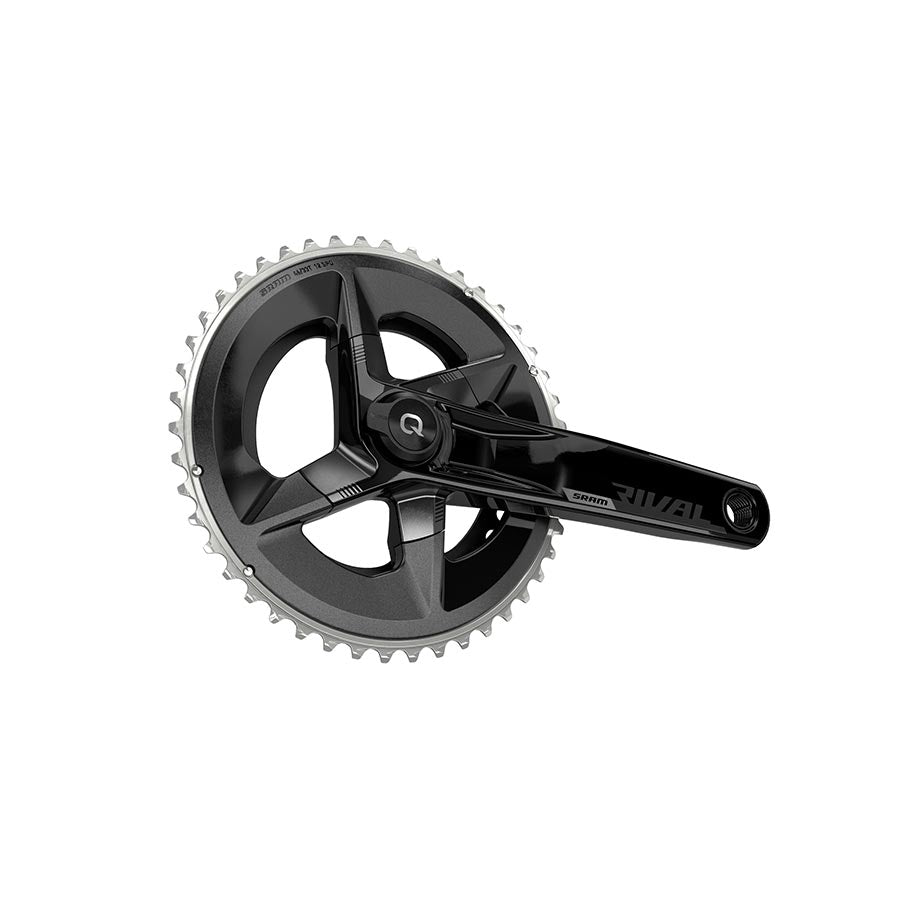 Cranksets and Arms SRAM SRAM Rival AXS Crankset Quarq Power Meter - 160mm 12-Speed 46/33t Yaw 107 BCD DUB Spindle Interface BLK D1 Dark Slate Gray