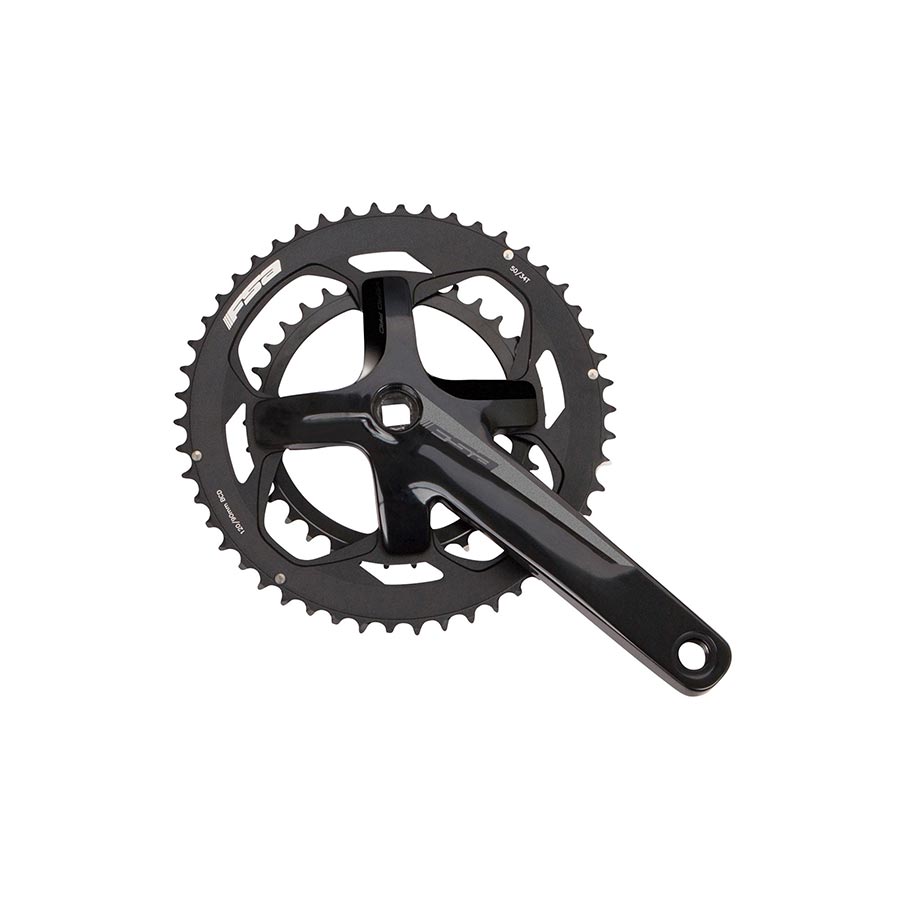 Cranksets and Arms FSA Full Speed Ahead Vero Compact Crankset - 172.5mm 9-Speed 50/34t 110 BCD Square Taper JIS Spindle Interface BLK Dark Slate Gray