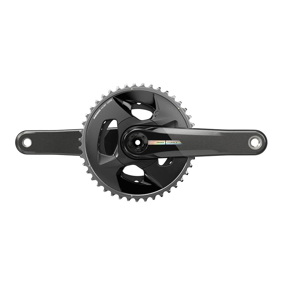 Cranksets and Arms SRAM SRAM Force Wide Crankset - 167.5mm 2x 12-Speed 43/30t 94 BCD DUB Spindle Interface Iridescent Gray D2 Dark Slate Gray