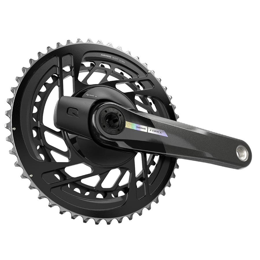 Power Meter Cranksets SRAM SRAM Force D2 2x Power Meter Crankset Speed: 12 Spindle: 28.99mm BCD: Direct Mount 50/37 DUB 167.5mm Black Road Disc Dark Slate Gray