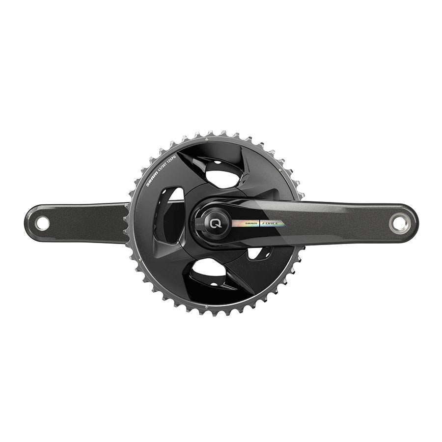 Cranksets and Arms SRAM SRAM Force AXS Wide Power Meter Crankset - 167.5mm 2x 12-Speed 43/30t 94 BCD DUB Spindle Interface Iridescent Gray D2 Dark Slate Gray