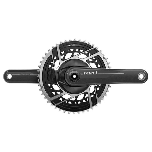 Cranksets and Arms SRAM SRAM RED Crankset - 160mm 2x 12-Speed 46/33t 8-Bolt Direct Mount DUB Spindle Interface Natural Carbon E1 Dark Slate Gray