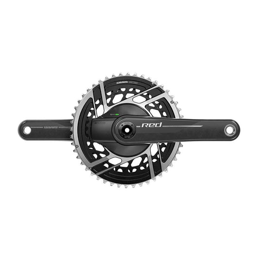 Cranksets and Arms SRAM SRAM RED AXS Power Meter Crankset - 160mm 2x 12-Speed 48/35t 8-Bolt Direct Mount DUB Spindle Interface Natural Carbon E1 Dark Slate Gray