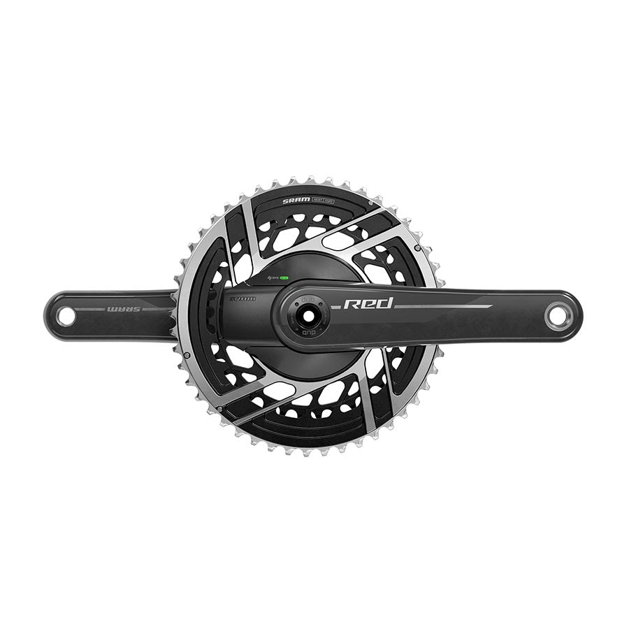 Cranksets and Arms SRAM SRAM RED AXS Power Meter Crankset - 167.5mm 2x 12-Speed 48/35t 8-Bolt Direct Mount DUB Spindle Interface Natural Carbon E1 Dark Slate Gray