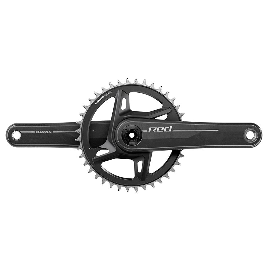 Cranksets and Arms SRAM SRAM RED 1x XPLR Wide Crankset - 160mm 13-Speed 40t 8-Bolt Direct Mount DUB Spindle Natural Carbon E1 Dark Slate Gray