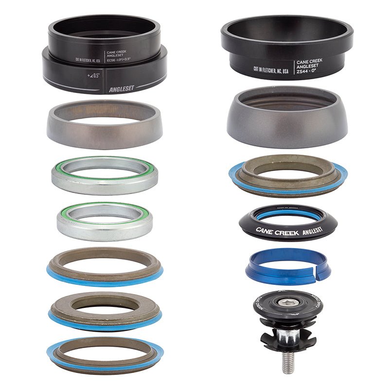 Headsets Cane Creek Cane Creek AngleSet Headset Complete ZS44/28.6/H13 | EC56/40/H15 Black Dim Gray