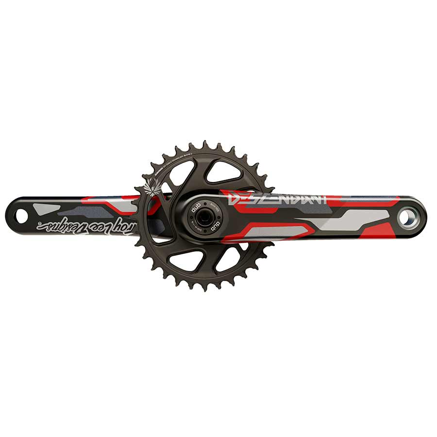 Cranksets and Arms TruVativ Truvativ Descendant CoLab DUB Crankset Spindle: 28.99mm 32 DUB 175mm Red Boost Dark Slate Gray