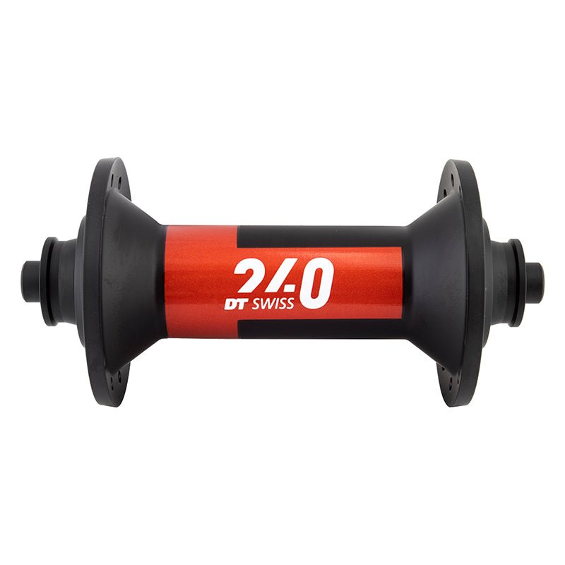 Front Hub DT Swiss DT Swiss 240 Front Hub - QR x 100mm Black/Red 24H Tomato