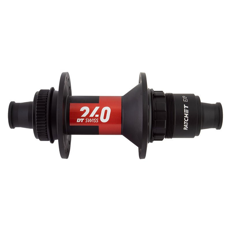 Hubs DT Swiss DT Swiss 240 EXP Rear Hub - 12 x 142mm Center-Lock XDR Black/Red 28H 36pt Dark Slate Gray