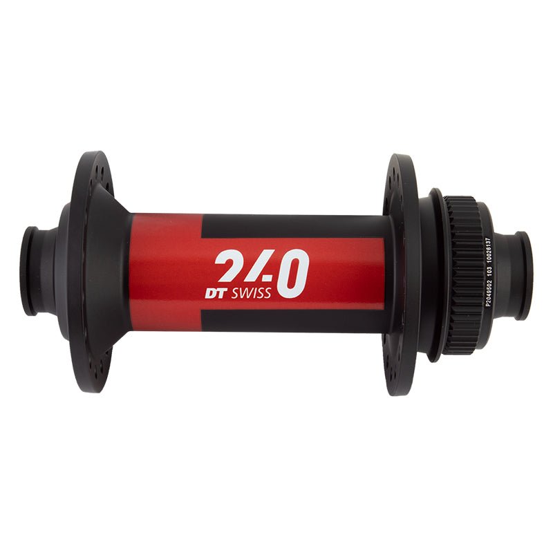 Front Hub DT Swiss DT Swiss 240 Front Hub - 15 x 110mm Center-Lock Black/Red 32H Maroon