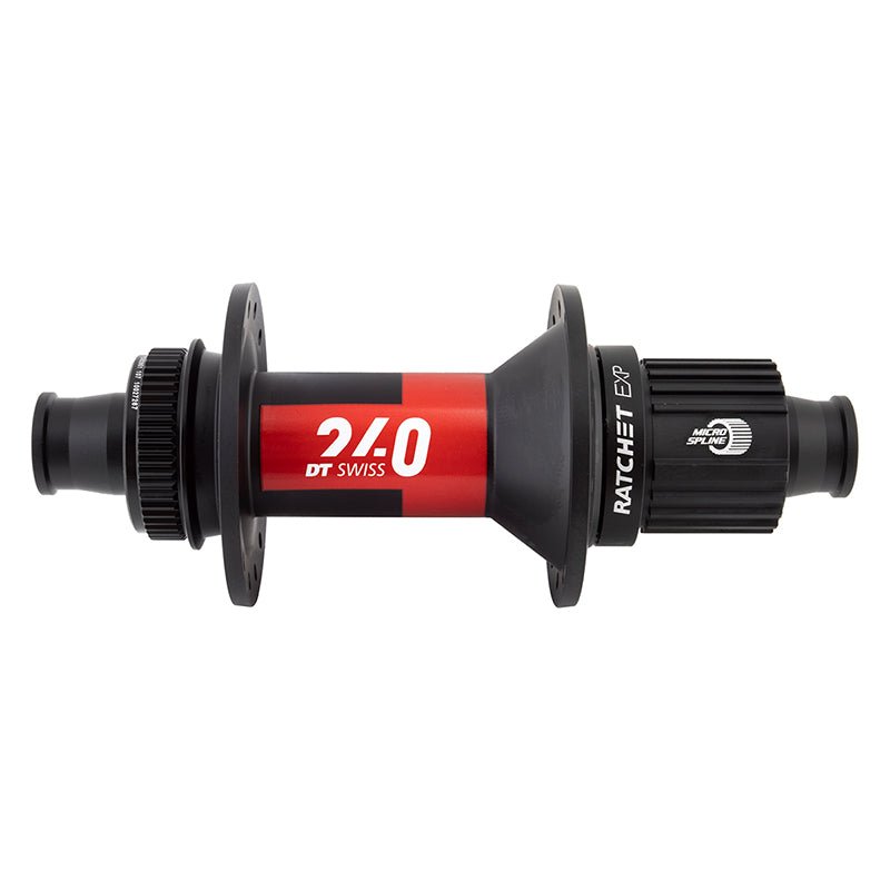 Hubs DT Swiss DT Swiss 240 EXP Rear Hub - 12 x 148mm Center-Lock Micro Spline BLK/Red 28H 36pt Dark Slate Gray