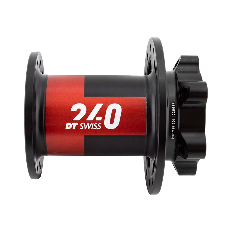 Front Hub DT Swiss DT Swiss 240 Front Hub - Lefty x 100mm 6-Bolt Black/Red 28H Dark Slate Gray