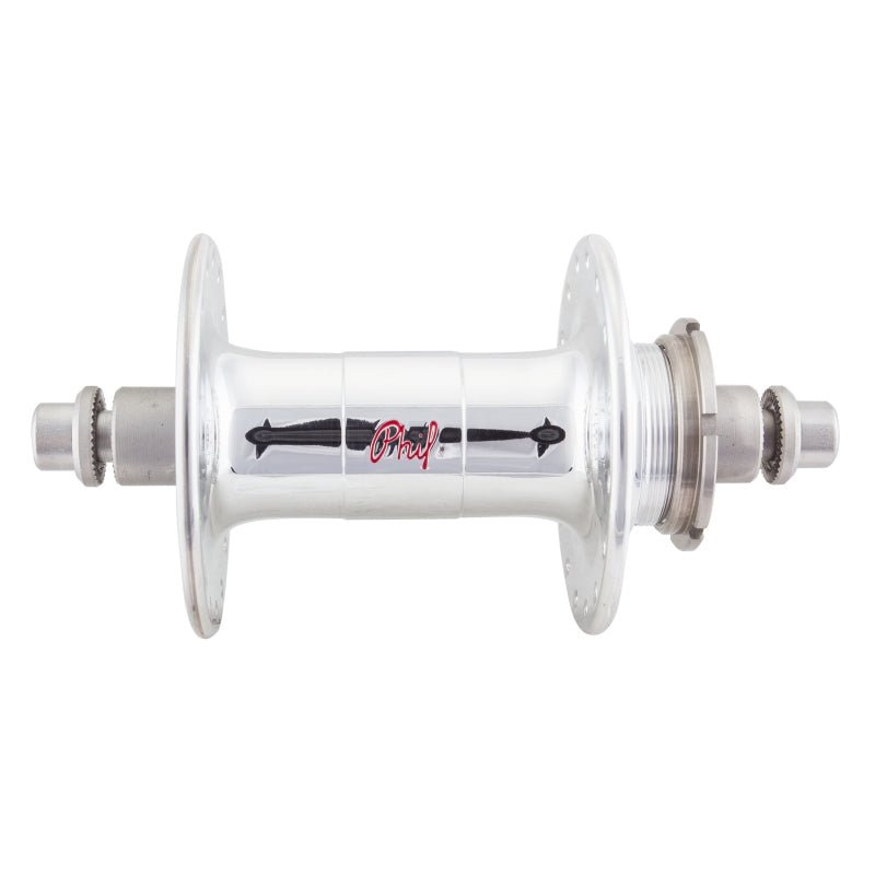 Hubs Phil Wood Phil Wood High Flange Rear Hub - Threaded x 120mm Rim Brake Threaded Polished Silver 32H Light Gray