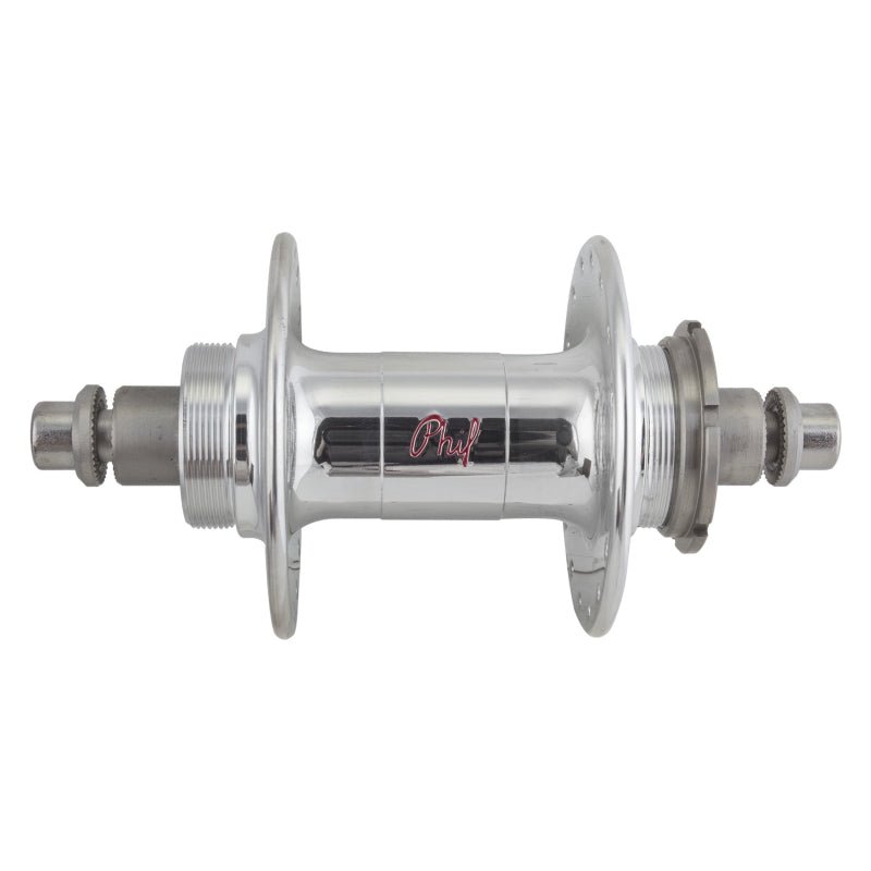 Hubs Phil Wood Phil Wood High Flange Rear Hub - Threaded x 120mm Rim Brake Threaded Silver 32H Dark Gray