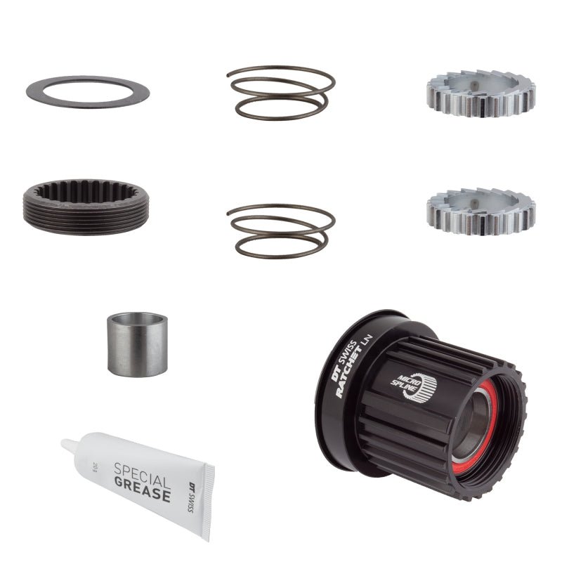 Freehubs DT Swiss DT Swiss Ratchet LN Freehub Body Upgrade Kit - Shimano Micro Spline Standard Aluminum Sealed Bearing 36T Dark Slate Gray