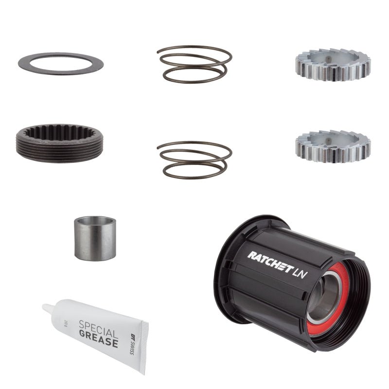 Freehubs DT Swiss DT Swiss Ratchet LN Freehub Body Upgrade Kit - Shimano HG 11 MTN Standard Aluminum Sealed Bearing 36T Dark Slate Gray