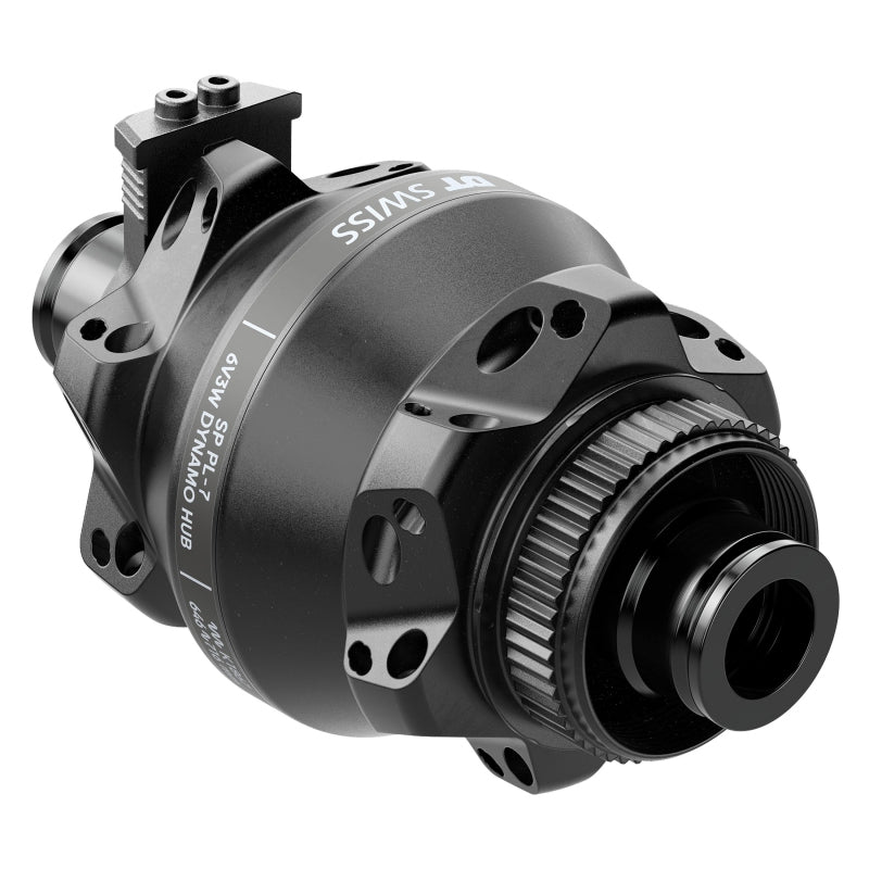 Front Hub DT Swiss DT Swiss 350 Front Hub - 12 x 100mm Center-Lock BLK 24H Dynamo Shutter 35P Straight Pull Dark Slate Gray