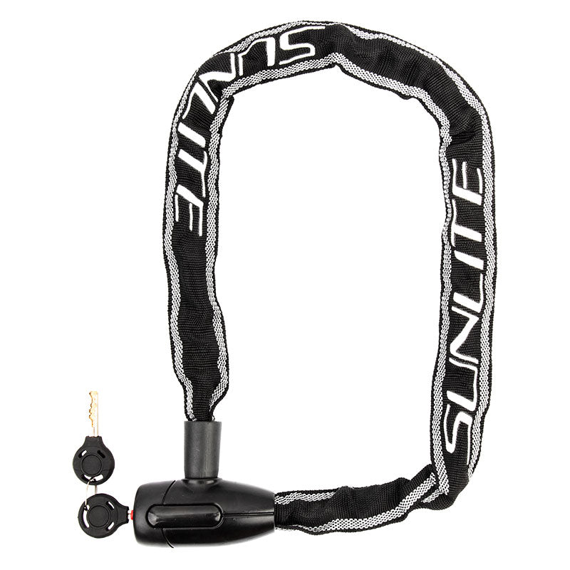 Locks Sunlite Sunlite Defender Chain Lock 6mm 35in Key Blk/Ref Light Gray
