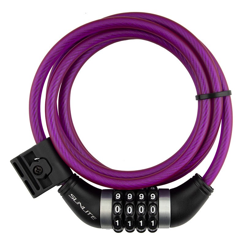 Locks Sunlite Sunlite Resettable Combo Cable 8mm 6`/183cm Combo Pur Included Dark Slate Blue