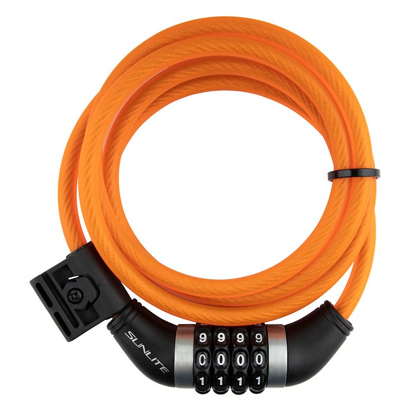 Locks Sunlite Sunlite Resettable Combo Cable 8mm 6`/183cm Combo Org Included Chocolate
