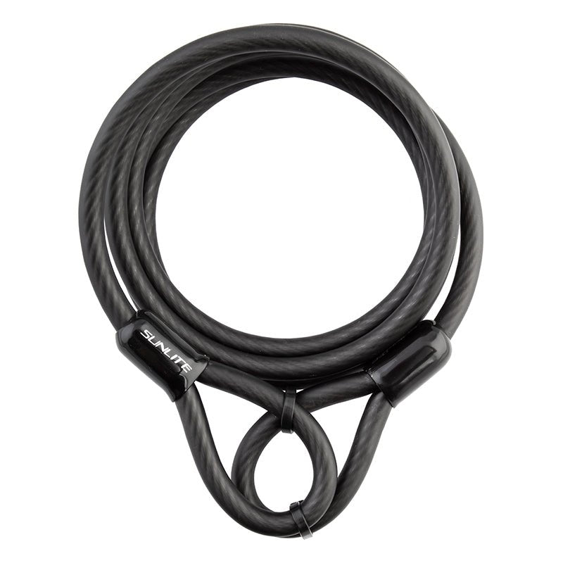 Locks Sunlite Sunlite Coiled Cable 8mm 6`/183cm Cable Only Blk Dark Slate Gray