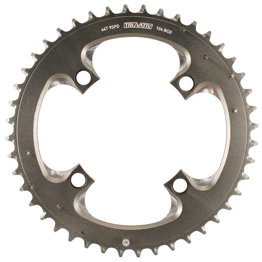 Chainrings TruVativ Truvativ 44T 9 sp BCD 104mm 4-Bolt Outer Chainring For 22/33/44 Aluminum Grey 11.6215.188.040 Dim Gray