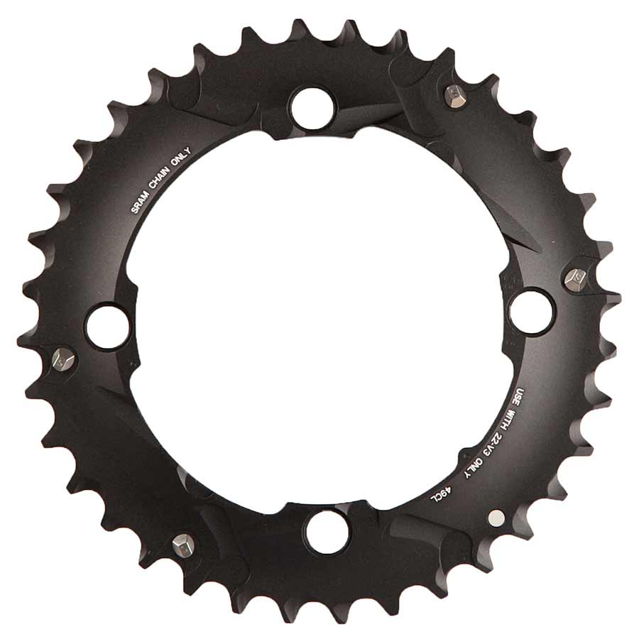 Chainrings SRAM SRAM/Truvativ X0 X9 36T 104mm BCD 10 Speed GXP Chainring Long Over-shift Pin Use 22T Dark Slate Gray