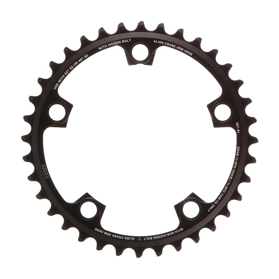 Chainrings SRAM SRAM 11-Speed 36T 110mm BCD YAW Chainring Black Use with 46 or 52T Dark Slate Gray