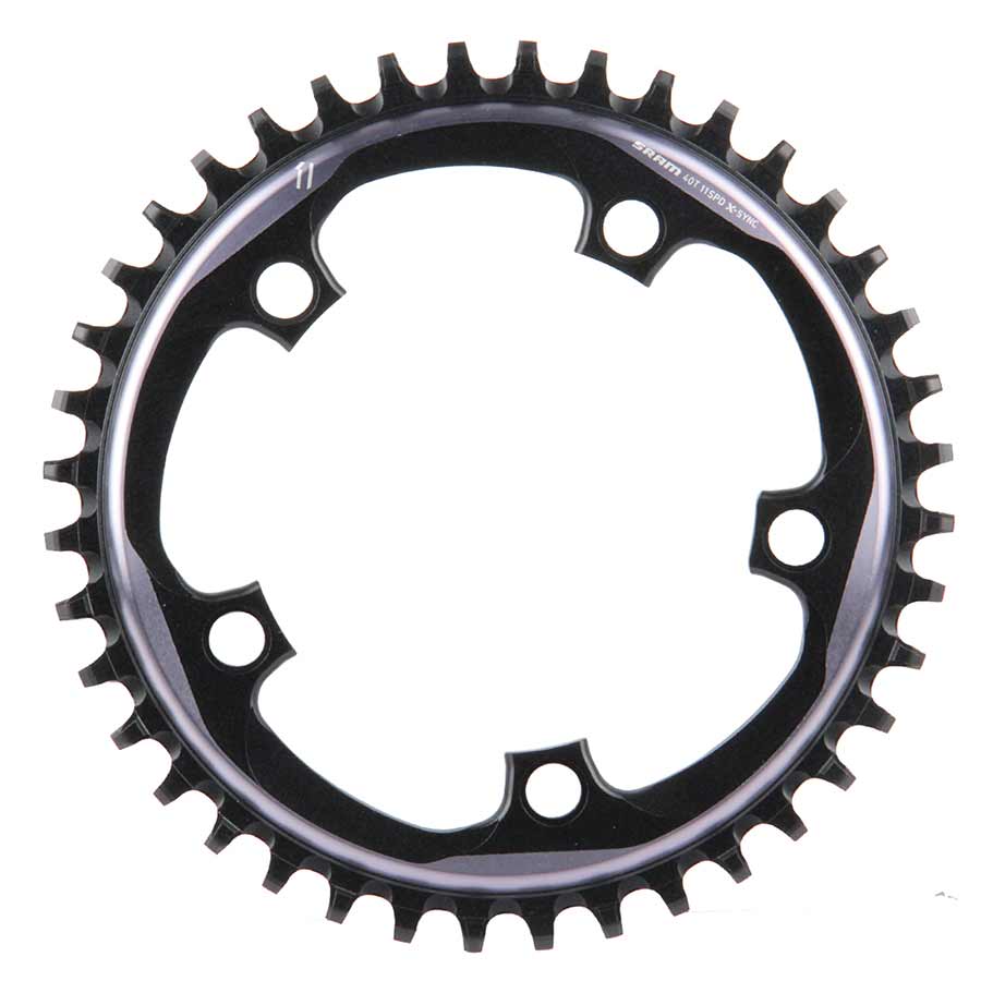 Chainrings SRAM SRAM X-Sync Chainring 40 Teeth 110mm BCD Polished Grey/Matte Black Dark Slate Gray
