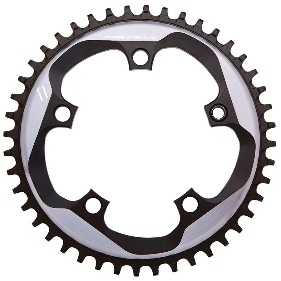 Chainrings SRAM SRAM X-Sync Chainring 44 Teeth 110mm BCD Polished Grey/Matte Black Light Gray