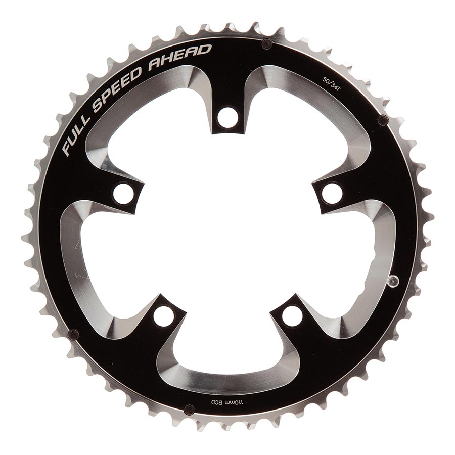Chainrings FSA Full Speed Ahead Super Road Chainring - 50t 110 BCD 5-Bolt Aluminum N11 BLK/Silver Gray