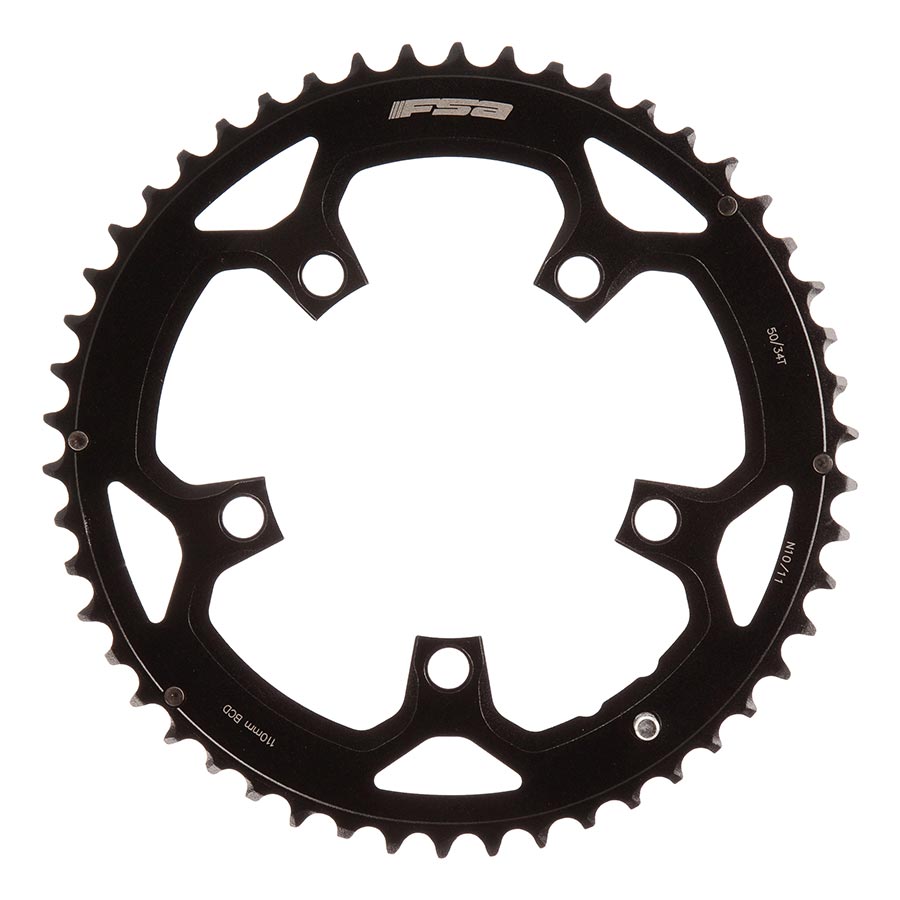 Chainrings FSA Full Speed Ahead Pro Road Chainring - 50t 110 BCD Aluminum N11 Black Black