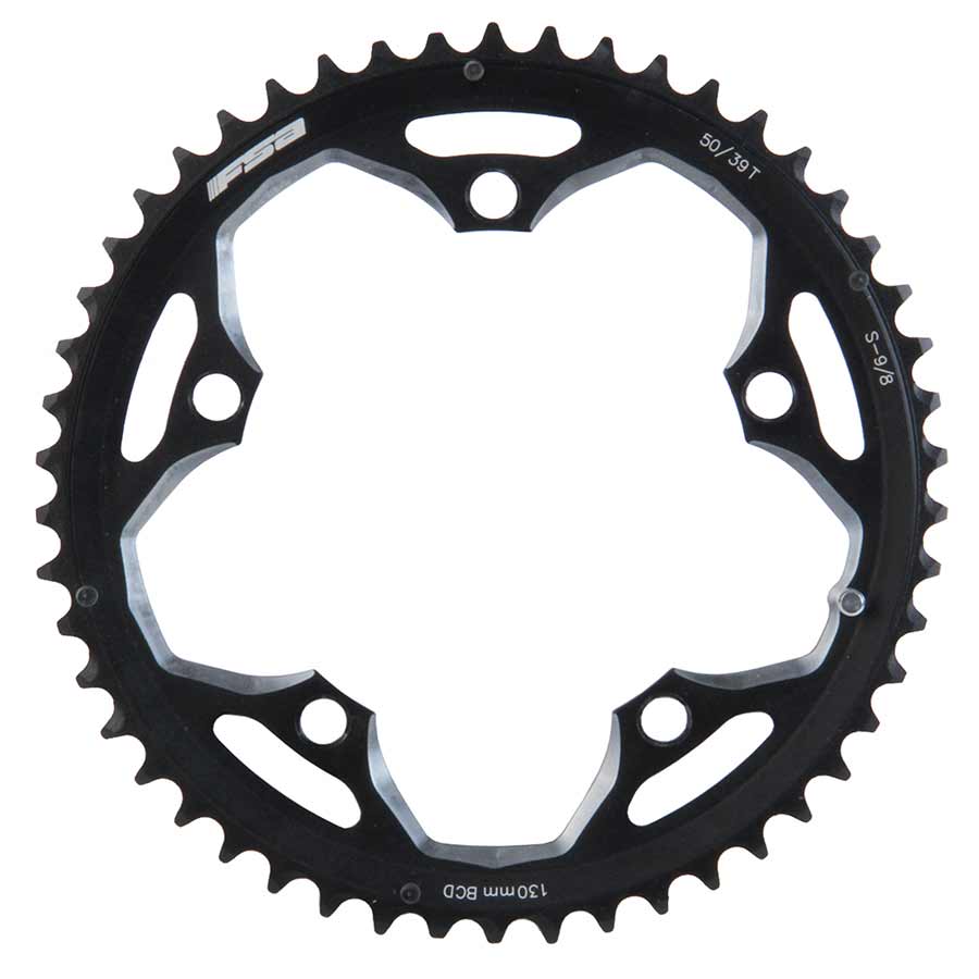 Chainrings FSA FSA Alloy Road 50T/130mm Triple S-9 Black Dark Slate Gray