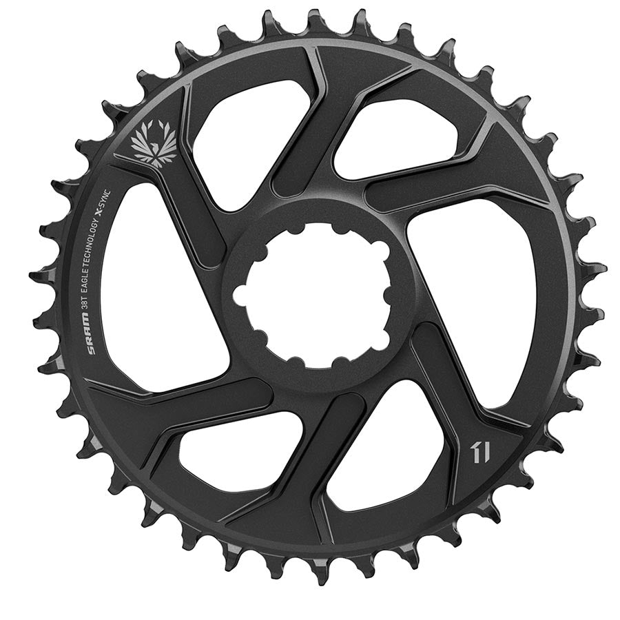 Chainrings SRAM SRAM X-Sync 2 Eagle Direct Mount Chainring 38T Boost 3mm Offset Gold Logo Dark Slate Gray