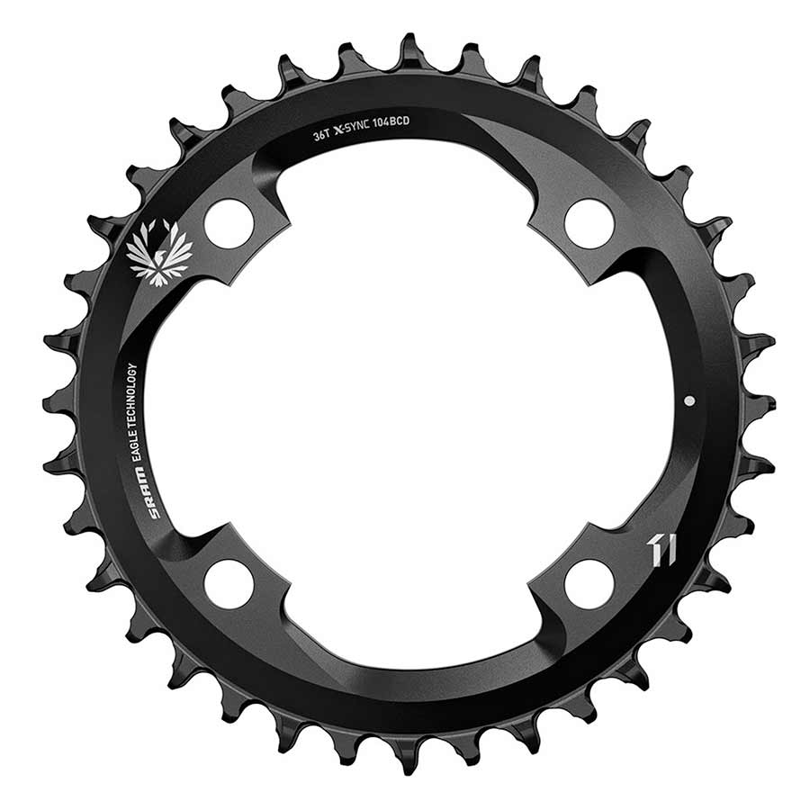 Chainrings SRAM SRAM X-Sync 2 Eagle Chainring - 36 Tooth 104mm BCD 12-Speed Black Dark Slate Gray