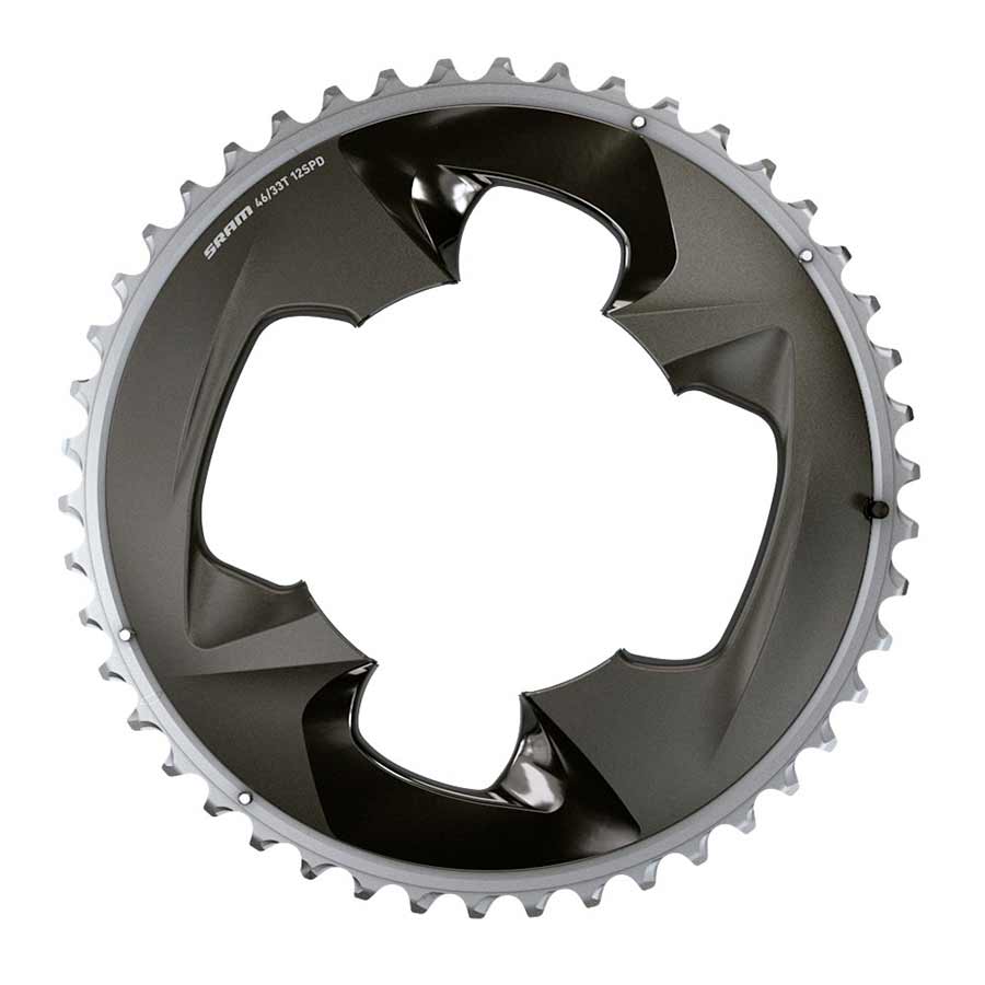 Chainrings SRAM SRAM Force 2x12-Speed Inner Chainring - 33t 107 BCD 4-Bolt Blast BLK For use 46t Outer Dark Slate Gray