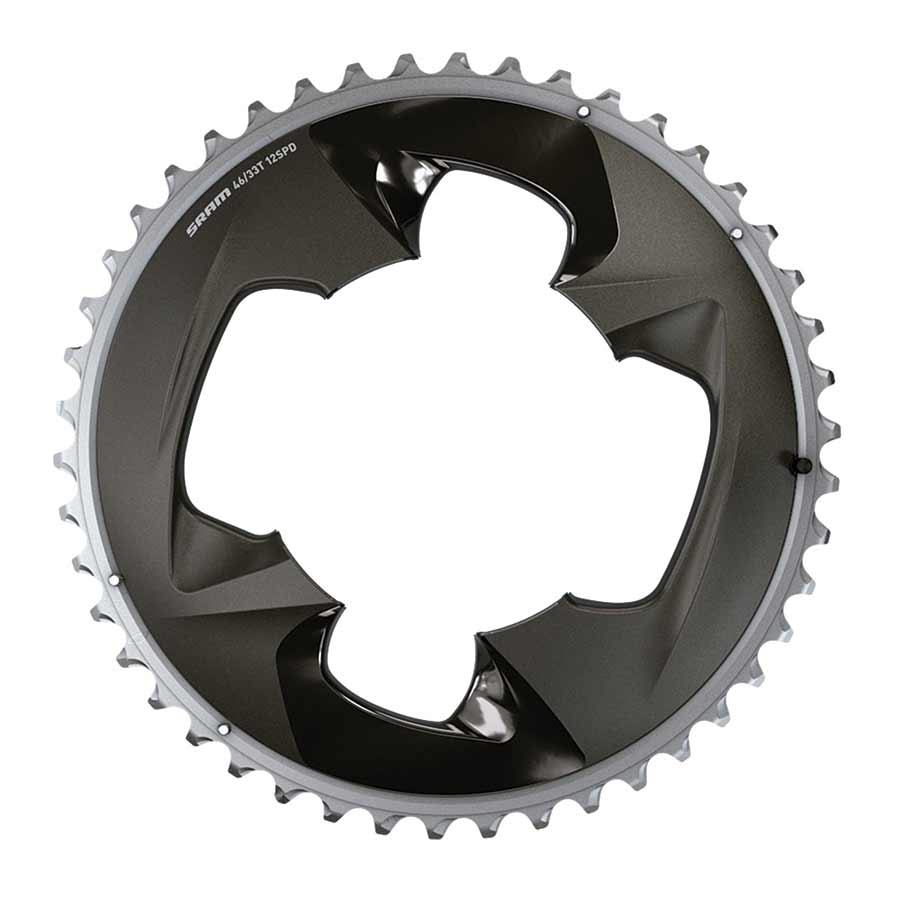Chainrings SRAM SRAM Force Wide 2x12-Speed Inner Chainring - 30t 94 BCD 4-Bolt Blast BLK For use 43t Outer Dark Slate Gray