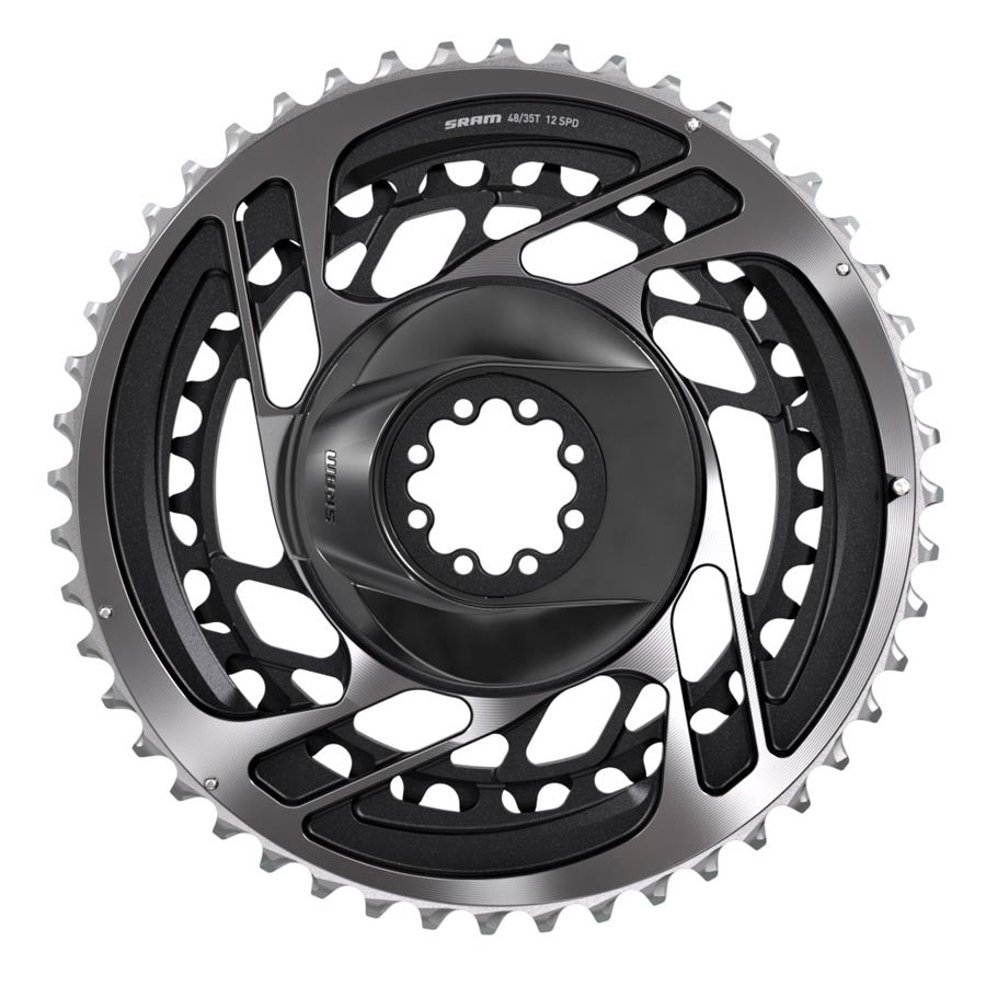 Chainrings SRAM SRAM Red AXS 2x Chainring Teeth: 33/46 Speed: 12 BCD: Direct Mount Pair Aluminum Grey Dark Slate Gray