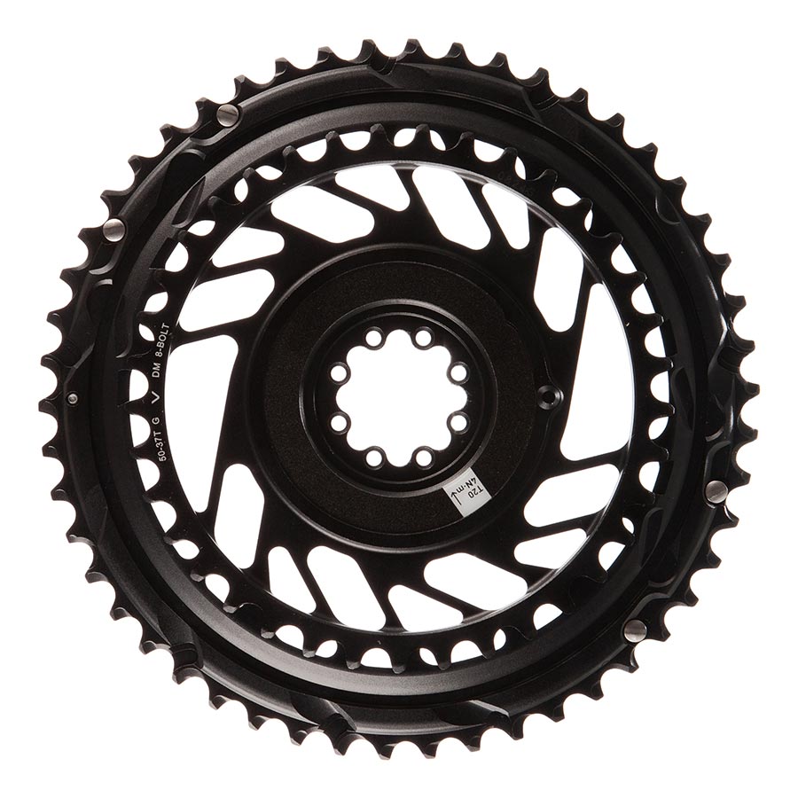 Chainrings SRAM SRAM Red AXS 2x Chainring Teeth: 37/50 Speed: 12 BCD: Direct Mount Pair Aluminum Grey Black