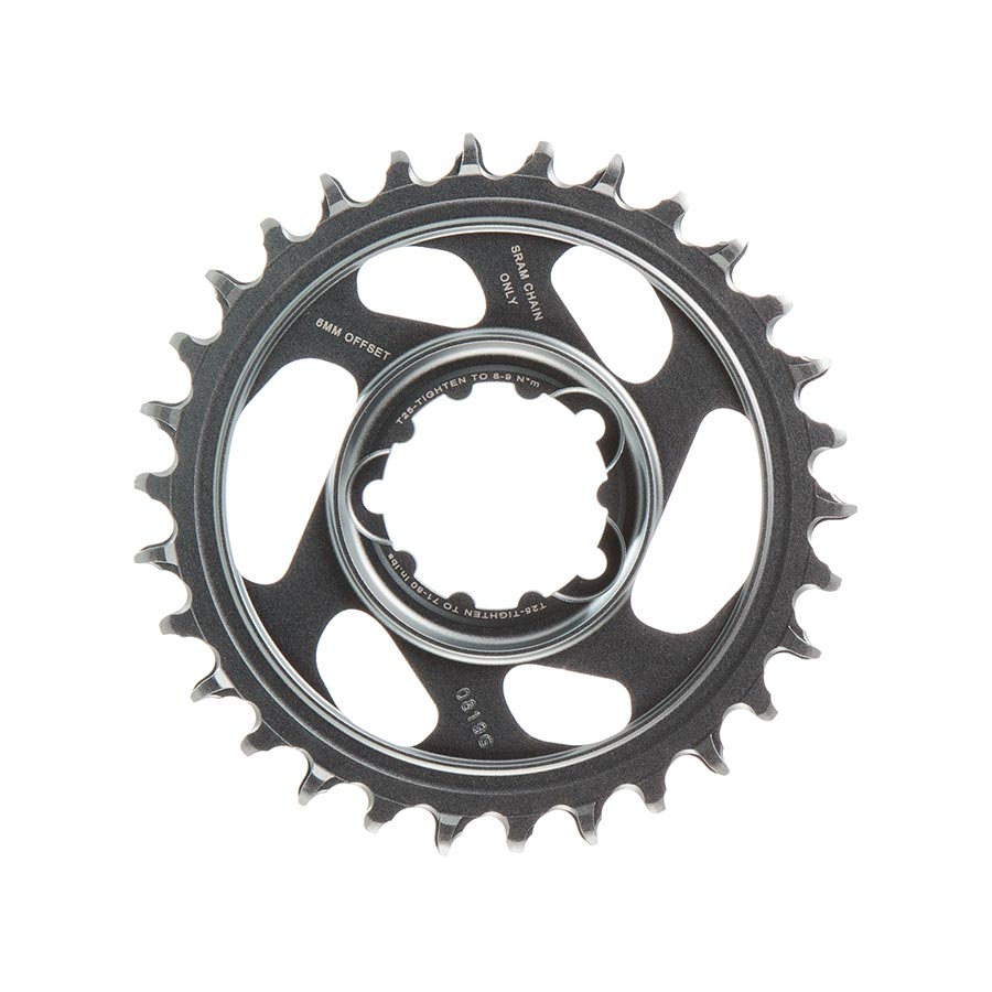Chainrings SRAM SRAM X-SYNC 2 X01 Eagle Polar Grey Chainring Teeth: 30 Speed: 12 BCD: Direct Mount Single Alloy Offset 6mm Grey Dark Slate Gray