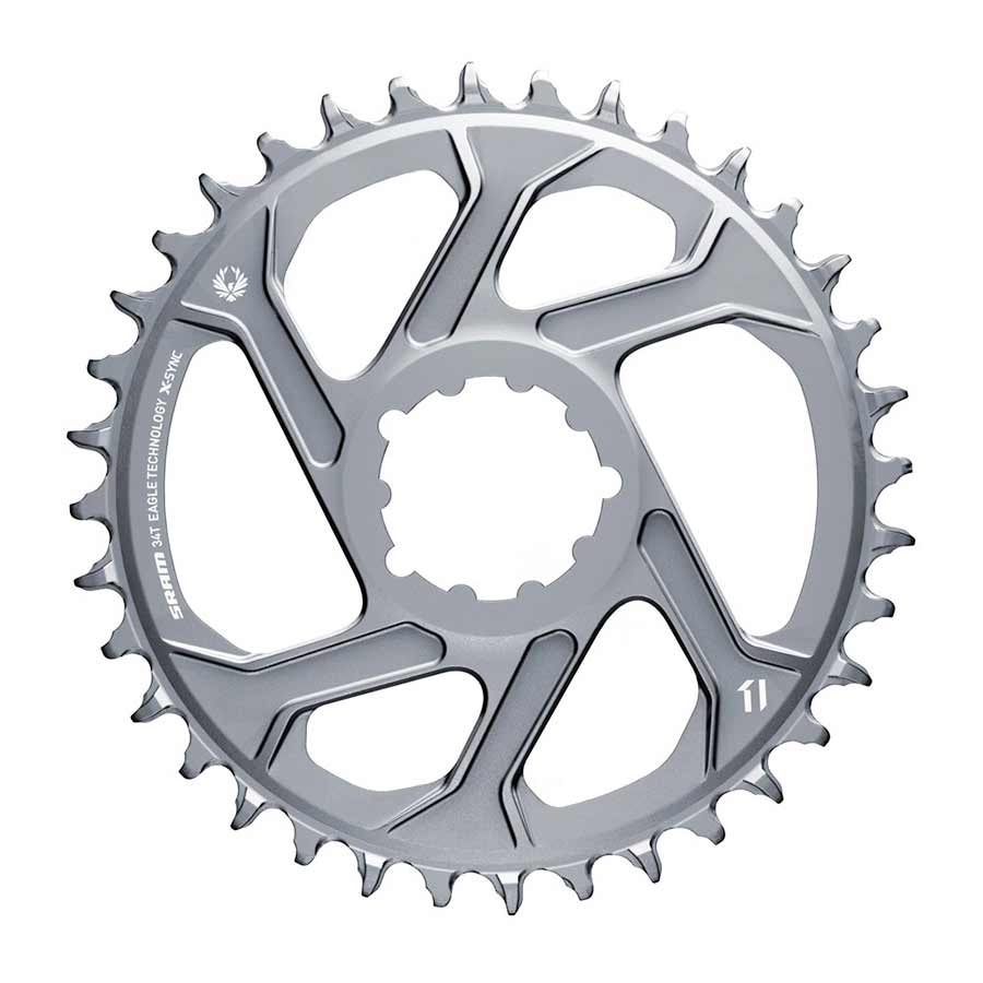 Chainrings SRAM SRAM 34T X-Sync 2 Direct Mount Eagle Chainring 3mm Boost Offset Polar Gray Dark Gray