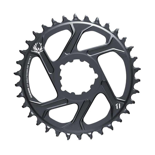Chainrings SRAM SRAM Eagle X-SYNC 2 Direct Mount Chainring - 32t Direct Mount 3mm Offset For Boost Lunar/Polar Grey Dark Slate Gray