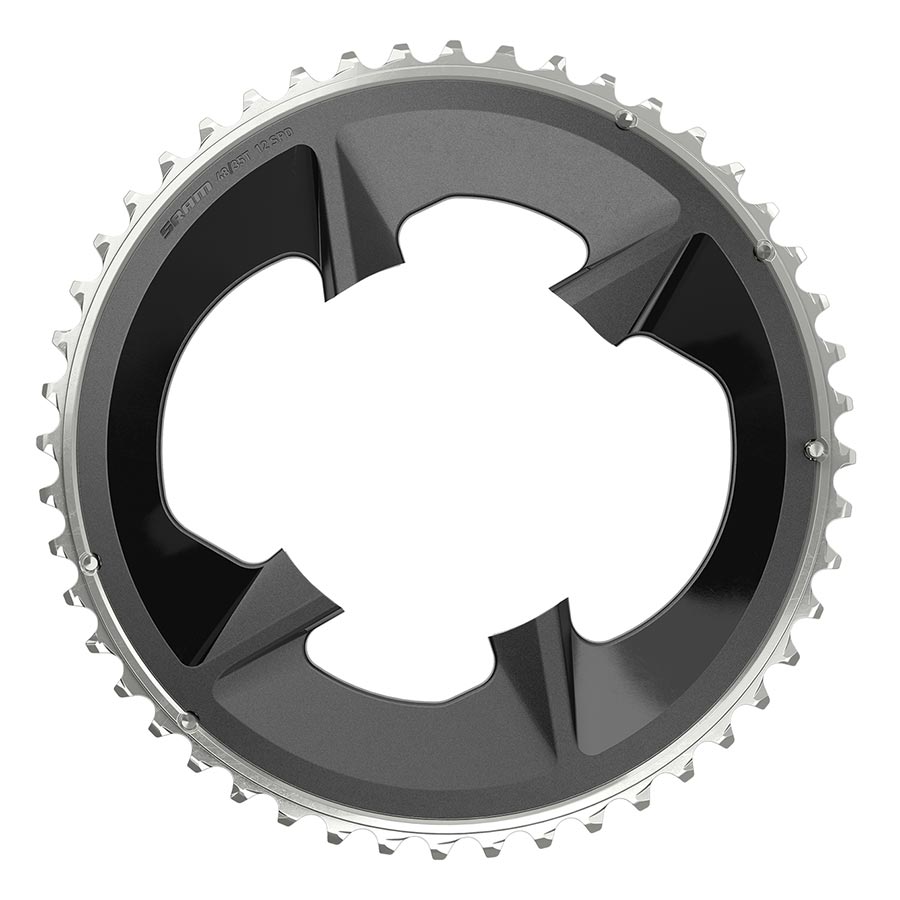 Chainrings SRAM SRAM Rival 2x12-Speed Outer Chainring - 48t 107 BCD BLK For use 35t Inner Dark Slate Gray
