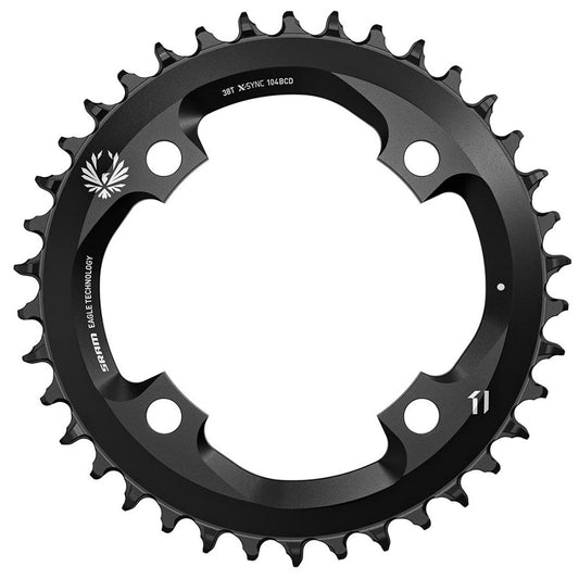 Chainrings SRAM SRAM Eagle X-SYNC 2 Chainring - 38t 104 BCD Steel Black Dark Slate Gray