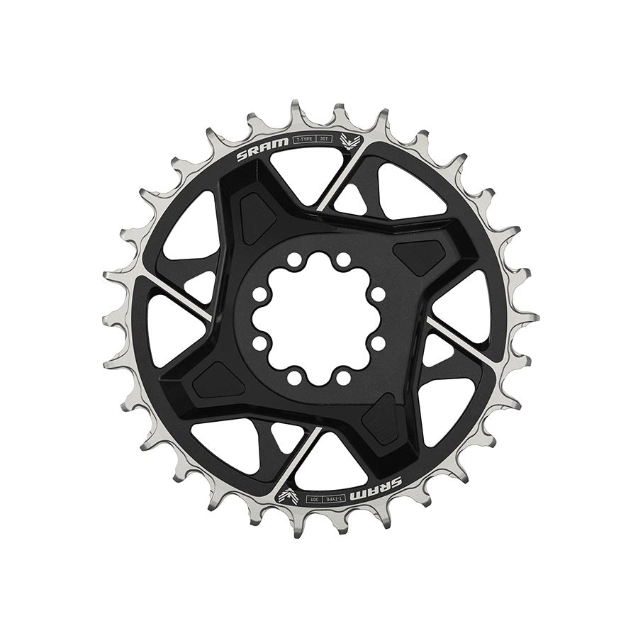 Chainrings SRAM SRAM X0 Eagle T-Type Direct Mount Chainring - 30t 12-Speed 8-Bolt Direct Mount 3mm Offset Aluminum BLK D1 Dark Slate Gray