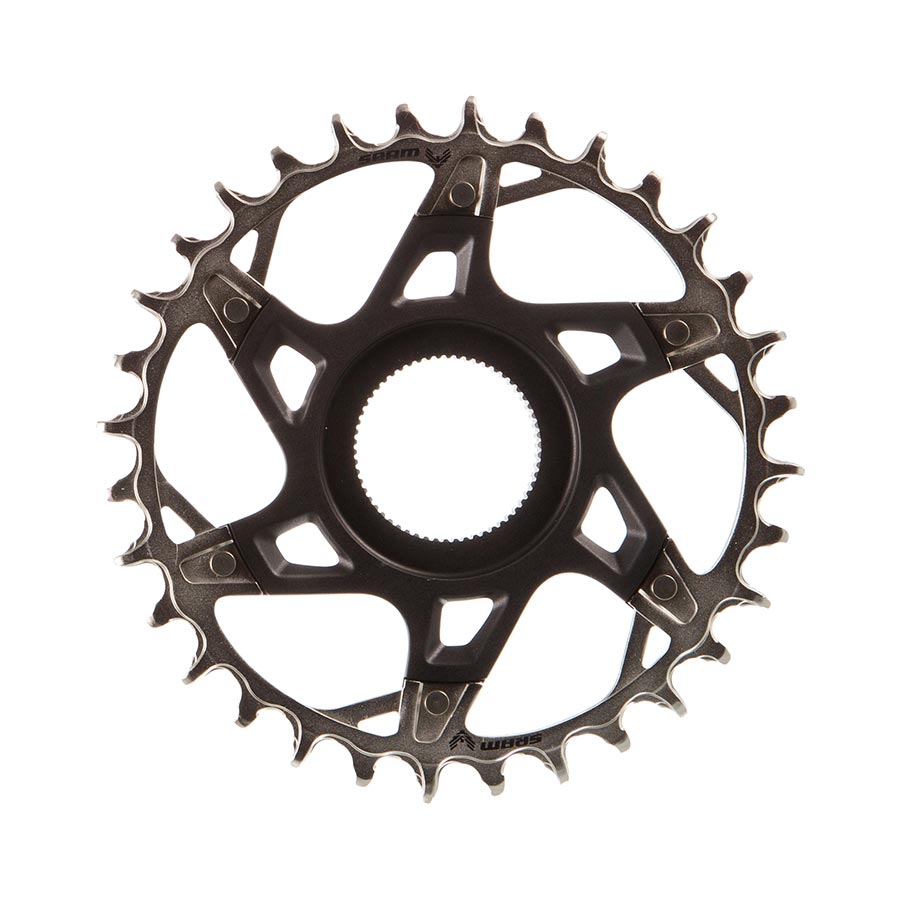 Chainrings SRAM SRAM XX T-Type Fazua Chainring Teeth: 32 Speed: 12 BCD: Direct Mount Aluminum/Steel Silver Dark Slate Gray
