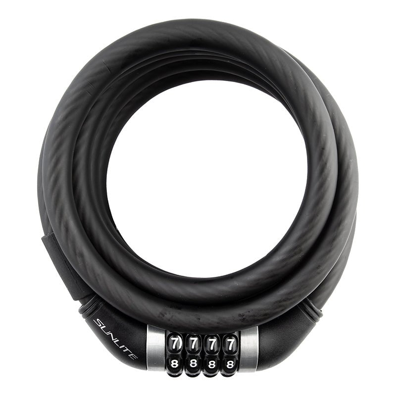 Locks Sunlite Sunlite Resettable Combo Cable 12mm 6`/183cm Combo Blk Included Dark Slate Gray