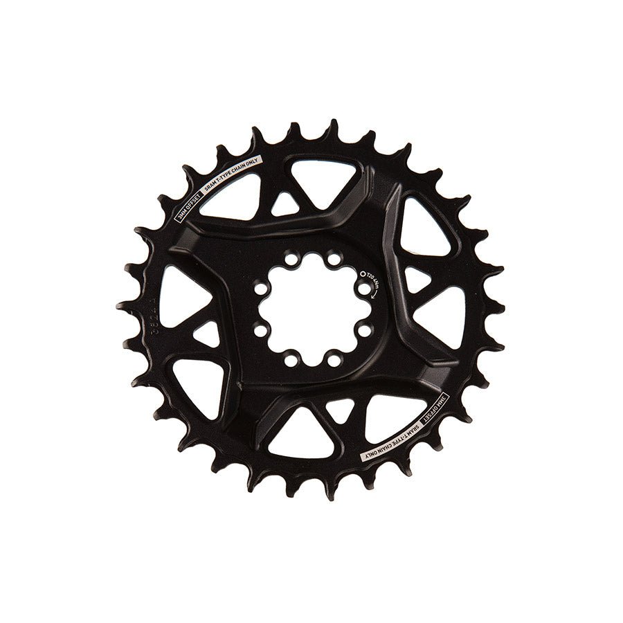 Chainrings SRAM SRAM S1000 Eagle T-Type Direct Mount Chainring - 30t 12-Speed 8-Bolt Direct Mount 3mm Offset Aluminum BLK Black