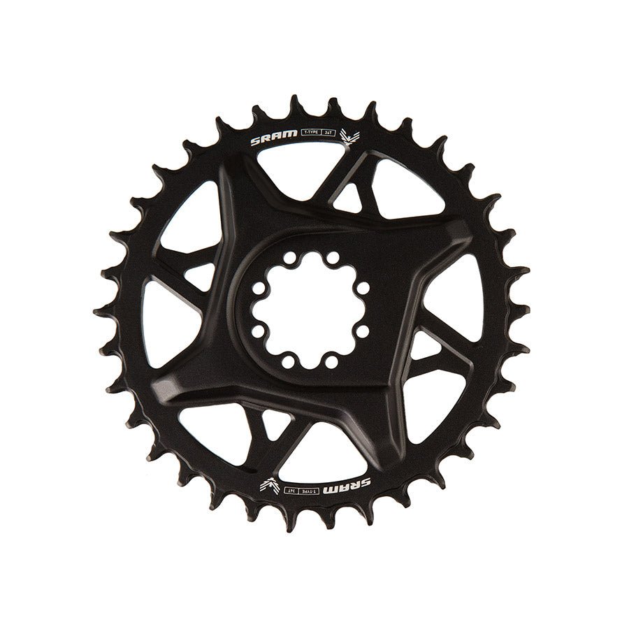 Chainrings SRAM SRAM S1000 Eagle T-Type Direct Mount Chainring - 34t 12-Speed 8-Bolt Direct Mount 3mm Offset Aluminum BLK Black